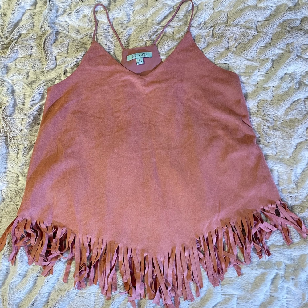 Fringe Suede Tank